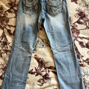Embroidered Blue Women's Jeans